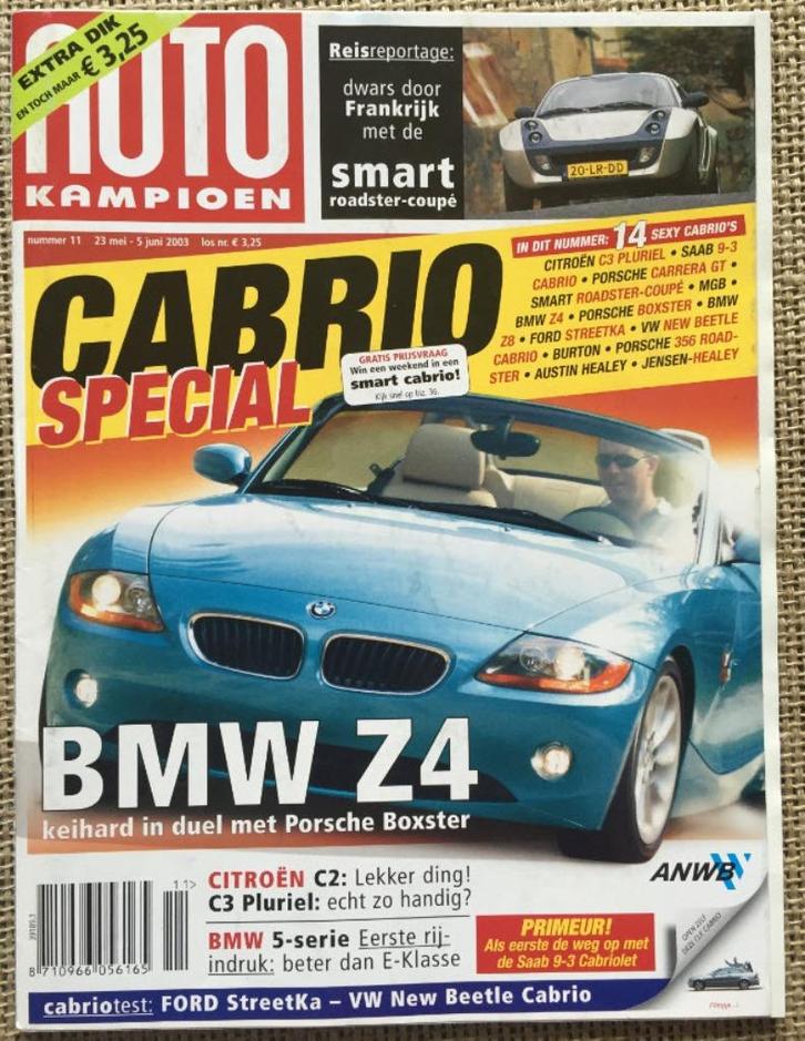 AK: BMW Z4, Burton, Porsche 356 B, Austin-Healey 3000 Mk2, Boeken, Auto's | Folders en Tijdschriften, Gelezen, Algemeen, Ophalen of Verzenden