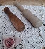 2 Brocante houten stampers voor vijzel, Antiek en Kunst, Ophalen of Verzenden