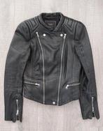 Zara Trafaluc black leather biker jacket M, Maat 38/40 (M), Ophalen of Verzenden, Gedragen, Zara