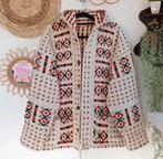 Vintage Nepal wollen norway vest jas hippie nordic dale 80s, Vintage, Ophalen of Verzenden, Zo goed als nieuw, Maat 46/48 (XL) of groter