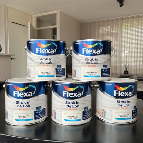 Flexa Strak in de Lak zijdeglans RAL 9010 - 5 x 2,5 L, Doe-het-zelf en Verbouw, Verf, Beits en Lak, Nieuw, Lak, 10 tot 15 liter