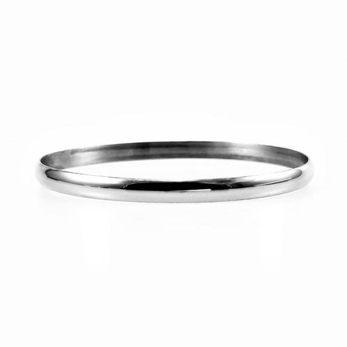 Klassieke Stalen Zilver Dames Bangle Armband - RVS, Sieraden, Tassen en Uiterlijk, Armbanden, Nieuw, Staal, Zilver, Verzenden