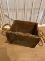 Stoere vintage teakhouten bak - 35x30x20 cm, Huis en Inrichting, Ophalen of Verzenden, Gebruikt, Overige houtsoorten, Minder dan 50 cm