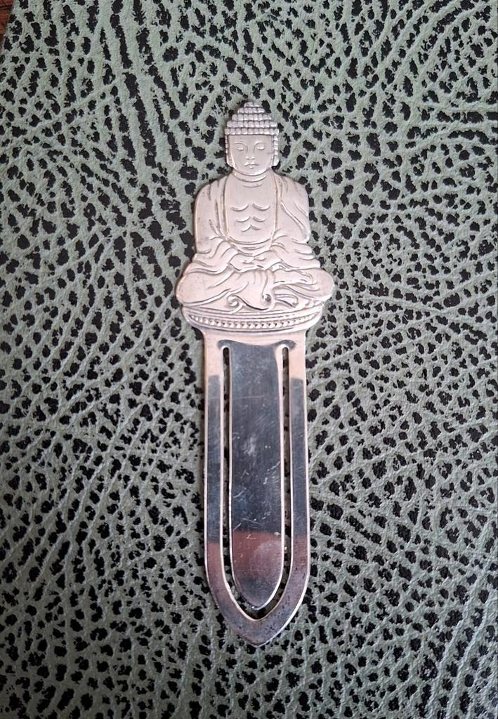 Zilver boekenlegger Boeddha, Antiek en Kunst, Antiek | Goud en Zilver, Zilver, Ophalen of Verzenden