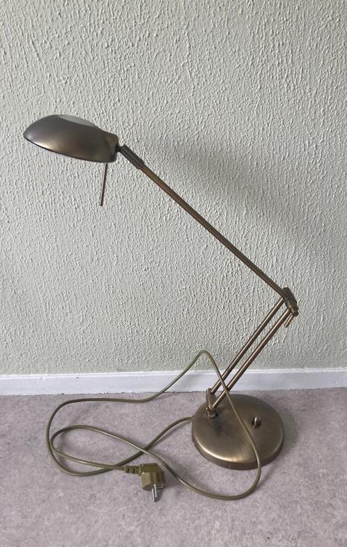brons geborsteld stalen MEXLITE tafellamp met dimmer, Huis en Inrichting, Lampen | Tafellampen, Zo goed als nieuw, Minder dan 50 cm