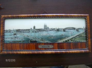 Panorama afbeelding Köln am Rhein achter bolglas 30x13 1920 beschikbaar voor biedingen