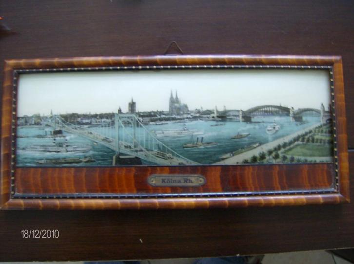 Panorama afbeelding Köln am Rhein achter bolglas 30x13 1920, Antiek en Kunst, Curiosa en Brocante, Ophalen of Verzenden