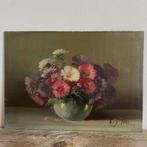 Antiek Zinnia’s Tilly Moes olieverf schilderij, Antiek en Kunst, Kunst | Schilderijen | Klassiek, Ophalen of Verzenden