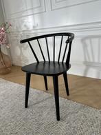 Nieuw zwart houten spijlenstoel, vintage retro scandinavisch, Huis en Inrichting, Stoelen, Ophalen, Metaal, Zwart, Eén