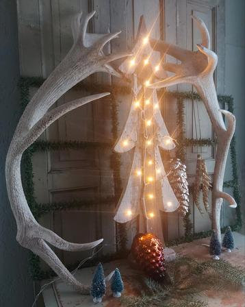 Top stel echte gewei stangen kersttafel decoratie  beschikbaar voor biedingen