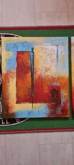 Drieluik met reliëf, 50x60cm per stuk, Antiek en Kunst, Kunst | Schilderijen | Abstract, Ophalen