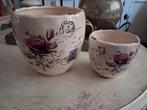 2 brocante bloempotten nieuw, Ophalen, Zo goed als nieuw, Rond, Minder dan 25 cm