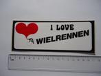 sticker LOVE WIELRENNEN retro sport racefiets retro tour, Sport, Verzenden