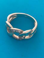 Elegante Damesring met Schakels en Strass 19mm, Sieraden, Tassen en Uiterlijk, Ringen, Ophalen of Verzenden, Zo goed als nieuw