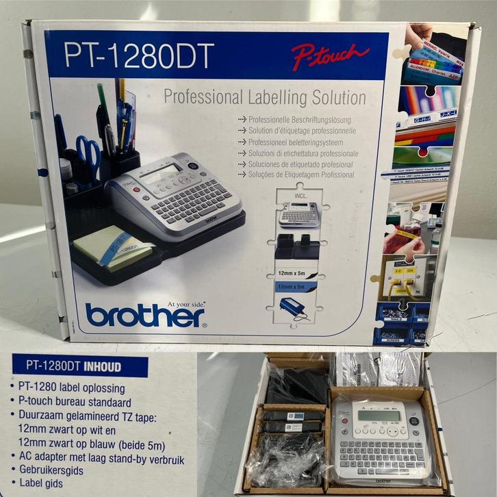 Brother P-Touch 1280DT Set Label printer+adapter+tape NIEUW, Computers en Software, Labelprinters, Nieuw, Qwerty, Tape-label, Ophalen of Verzenden