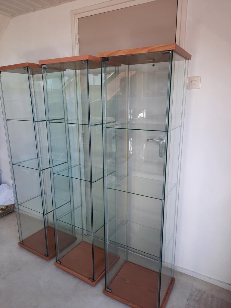 4 x vitrinekasten, Huis en Inrichting, Ophalen, Minder dan 50 cm, Met deur(en), Glas