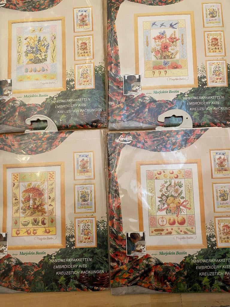 BORDUURSERIE LANARTE M. BASTIN 4 SEIZOENEN, Hobby en Vrije tijd, Borduren en Borduurmachines, Verzenden, Nieuw, Handborduren, Borduurpakket