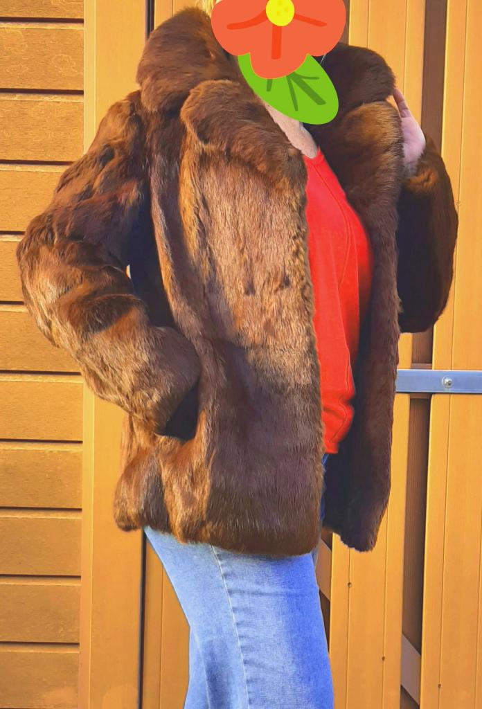 Korte NERTS bontjas - Mt 38 - Knuffelzacht - Met aankoopbon, Maat 38/40 (M), Overige typen, Exclusief Pelterijen, Bruin