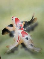 Originele Japanse kakejiku (wandrol) met drie koi karpers, Antiek en Kunst, Ophalen of Verzenden