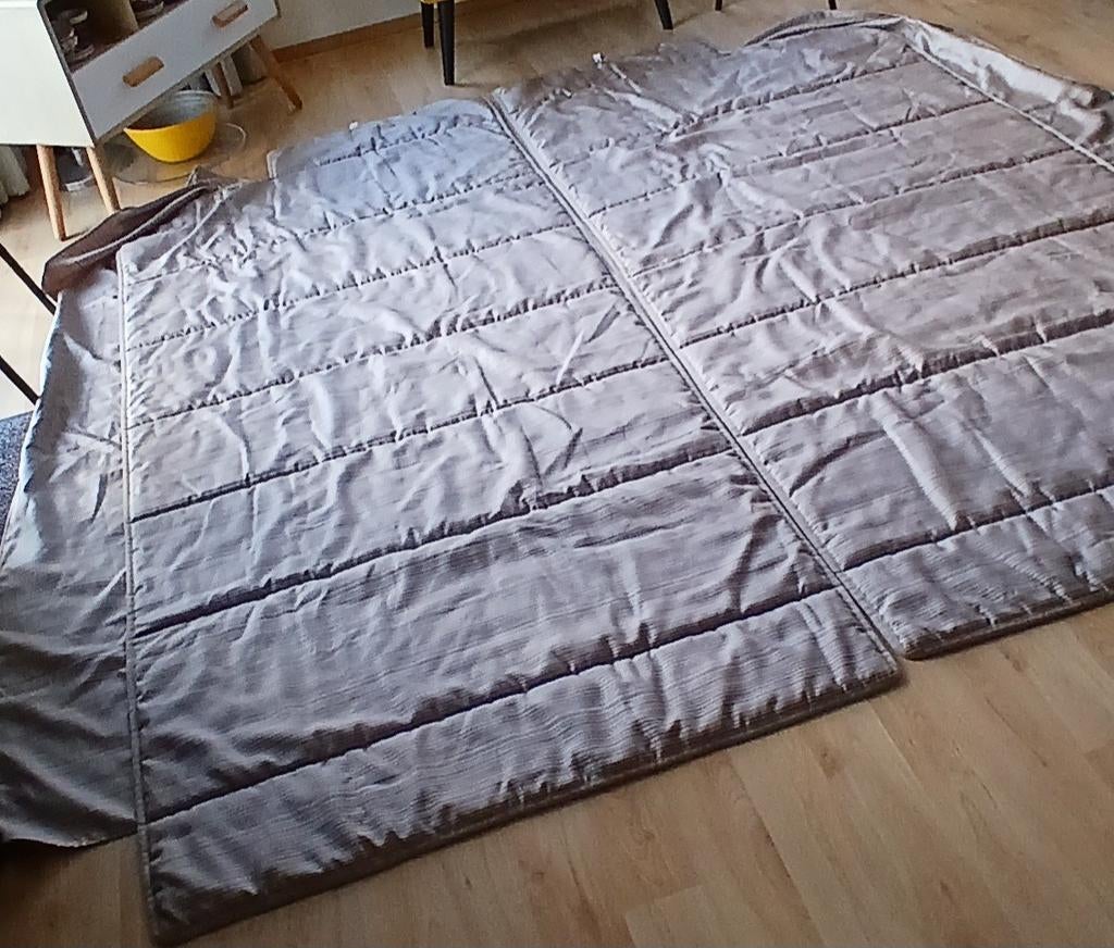 Beige/bruine sprei, dubbel uitgevoerd, Caravans en Kamperen, Ophalen of Verzenden