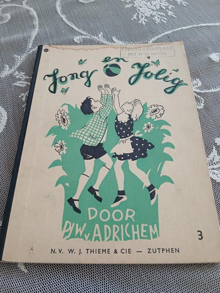 Oud schoolboekje Jong en Jolig 1952, Ophalen of Verzenden, P.J.W. van Adrichem