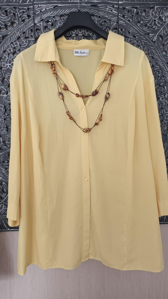 Mooie viscose blouse Ulla Popken maat 56, Geel, Maat 46/48 (XL) of groter, Nieuw, Ulla Popken