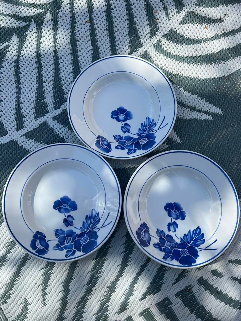 Moulin des Loups 3 diepe borden, Antiek en Kunst, Ophalen of Verzenden