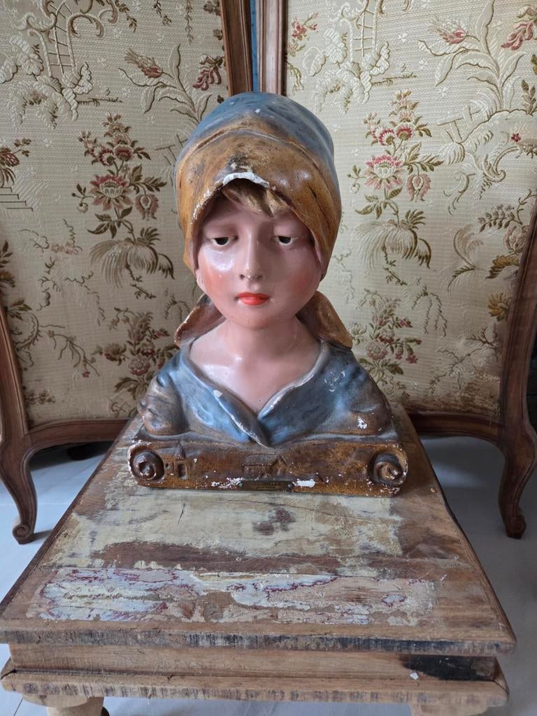 Art Nouveau Buste Villanelle door A. Nelson - Depose, Ophalen of Verzenden