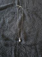 Te koop zilverkleurige halsketting met hangertje., Ophalen of Verzenden, Zo goed als nieuw, Zilver, Overige materialen