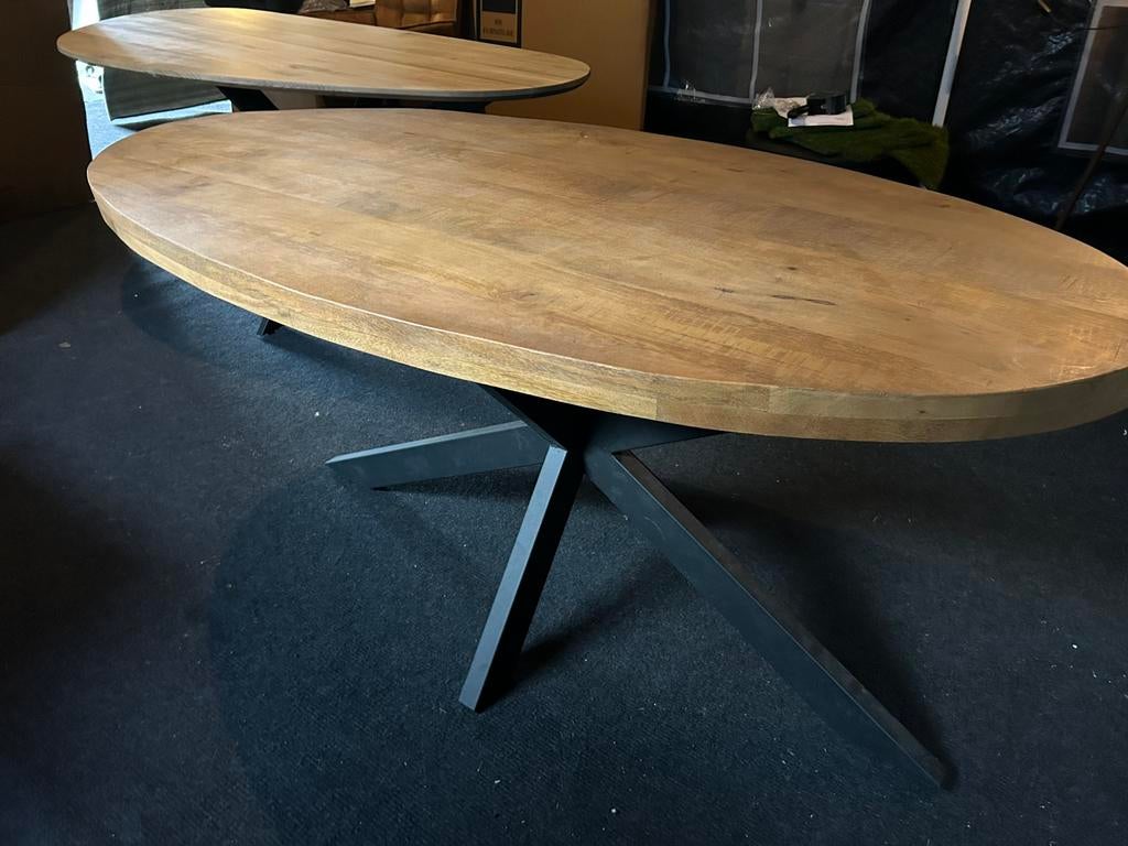 Ovale eettafel 180cm, Ophalen, ., Nieuw, 50 tot 100 cm