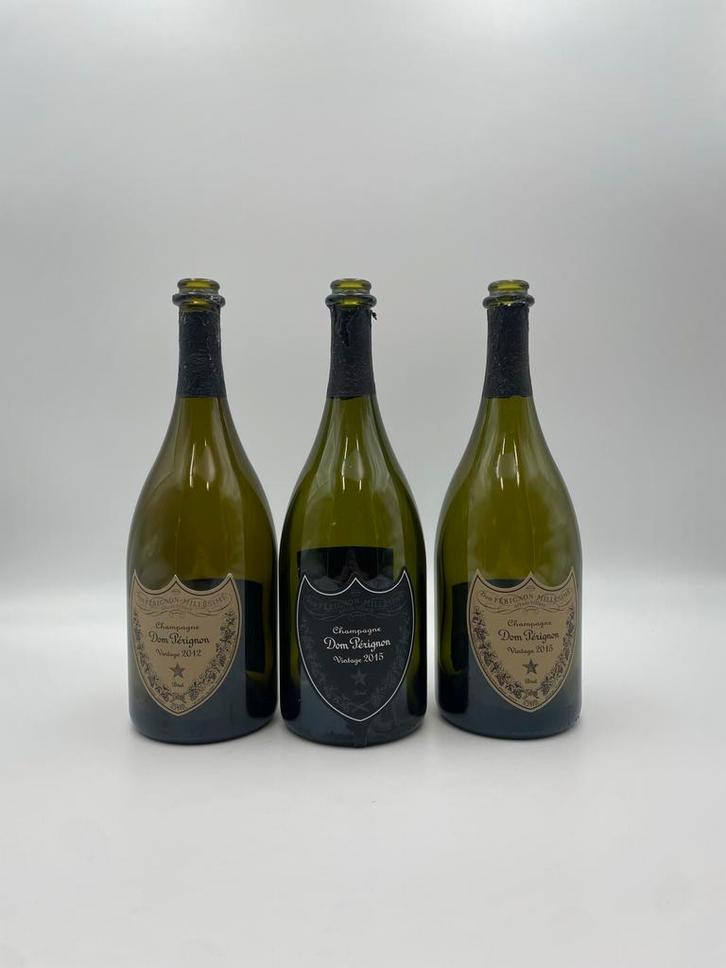 Lege Dom Perignon flessen - Vintage 2012 & 2015, Verzamelen, Wijnen, Gebruikt, Overige typen, Frankrijk, Ophalen of Verzenden