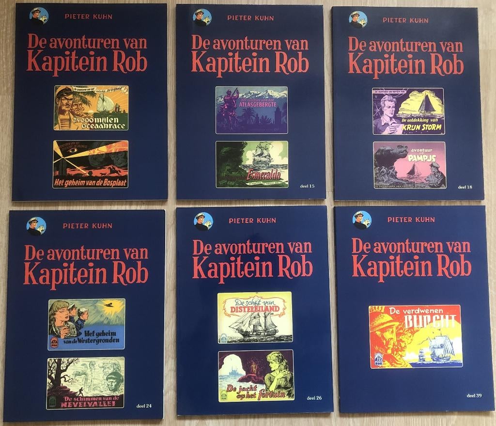 PIETER KUHN - DE AVONTUREN VAN KAPITEIN ROB - 6 BOEKEN, Meerdere stripboeken, Ophalen of Verzenden, Zo goed als nieuw