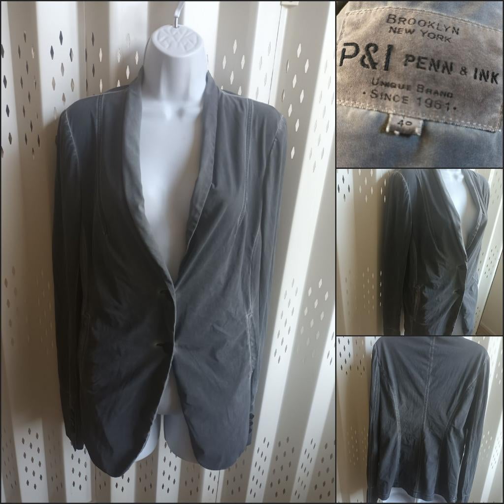 P&I Penn & Ink dames jasje blazer grijs maat 40, Maat 38/40 (M), Penn & Ink, Ophalen of Verzenden, Zo goed als nieuw