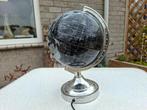 vintage schitterende vintage wereldbol chroom voet+lamp, Huis en Inrichting, Woonaccessoires | Wereldbollen, Ophalen of Verzenden