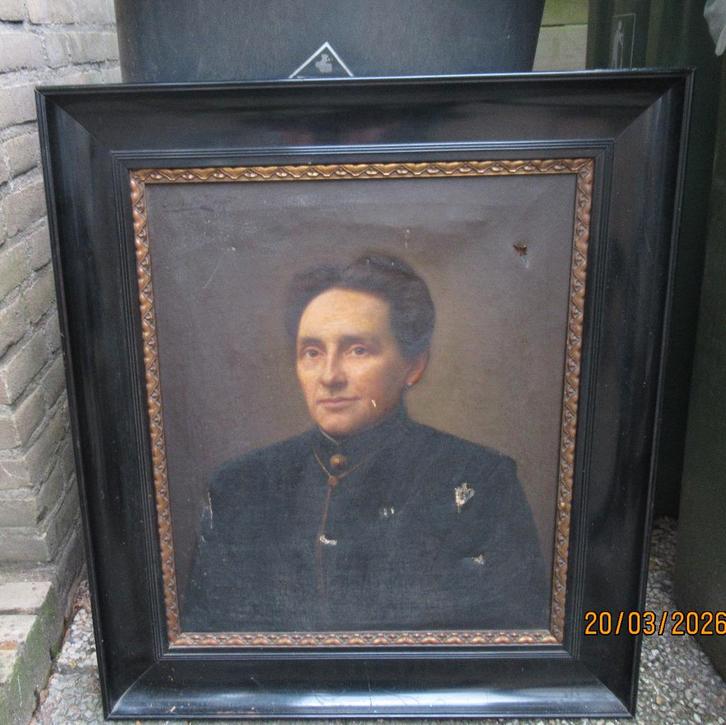 ANTIEK SCHILDERIJ- DAME -KUNSTENAAR LOUIS DE BREET, Antiek en Kunst, Kunst | Schilderijen | Klassiek, Ophalen