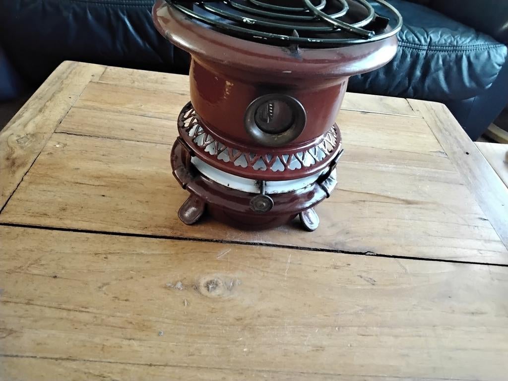 petroleum stel 1 pitter met hartjes rand, Antiek en Kunst, Antiek | Emaille, Ophalen of Verzenden