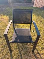 8 tuinstoelen donker grijs/zwart, Tuin en Terras, Ophalen, Gebruikt, Metaal, Stapelbaar