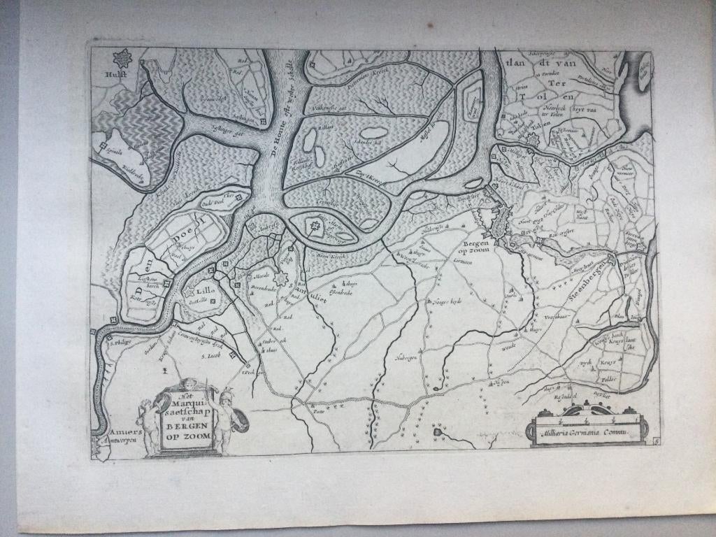 Bergen op Zoom , Markizaat, Colom, 1660 .Zeldzaam, Antiek en Kunst, Kunst | Etsen en Gravures, Verzenden