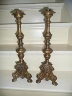 Twee koperen kandelaars, Antiek en Kunst, Antiek | Kandelaars, Ophalen of Verzenden, Koper of Brons