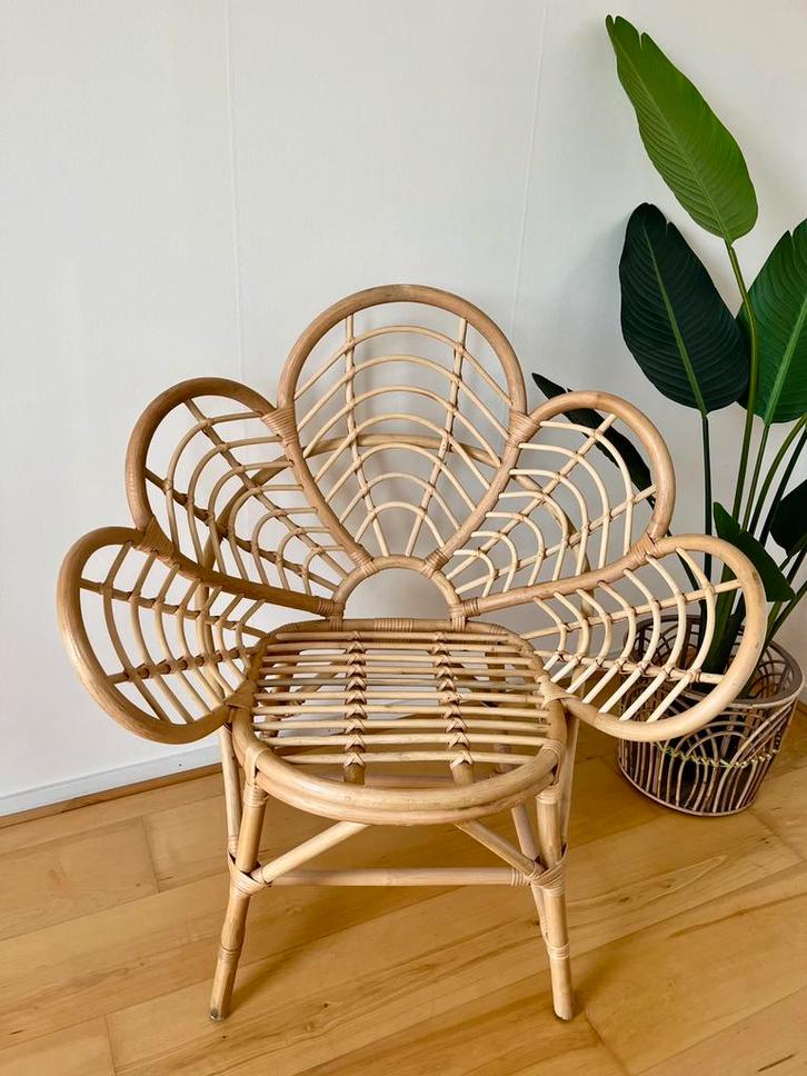 Rotan lotus stoel, Huis en Inrichting, Stoelen, Zo goed als nieuw, Eén, Riet of Rotan, Bruin, Ophalen