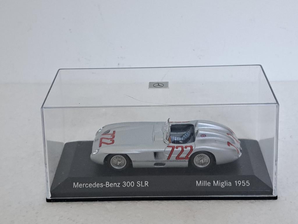 Mercedes Benz 300 SLR Mille Miglia 1955 Moss 722 1/43, Ophalen of Verzenden, Zo goed als nieuw, Auto, MiniChamps
