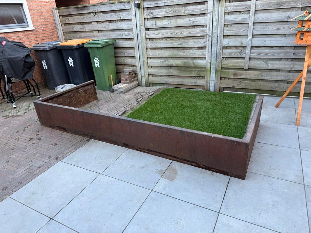 Cortenstaal plantenbak/border 3.00x 1,20 x 40cm, Tuin en Terras, Ophalen, Gebruikt, 100 cm of meer, Balkon