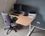 In hoogte verstelbaar IKEA BEKANT hoekbureau, Ophalen, In hoogte verstelbaar, Zo goed als nieuw, Bureau