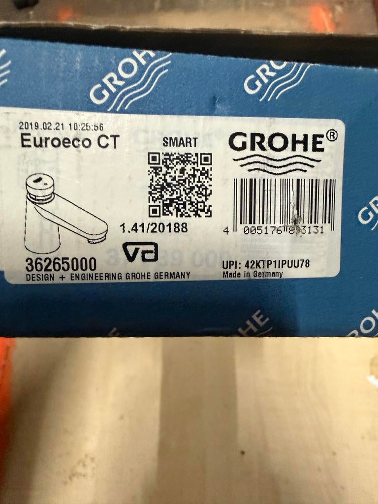 Grohe Euroeco CT wastafelkraan met drukknop, Doe-het-zelf en Verbouw, Sanitair, Ophalen of Verzenden, Nieuw, Chroom, Kraan
