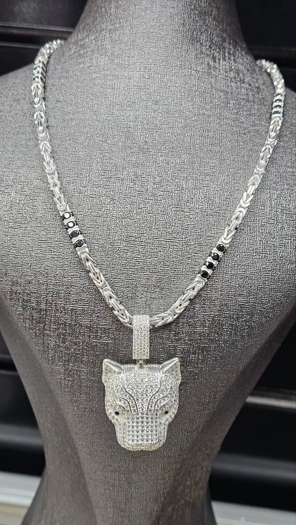 Mooie tijger zilver hanger, Ophalen of Verzenden, Gebruikt, Zilver
