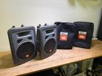JBL Eon 10 speaker luidspeker set + Hoezen, Ophalen of Verzenden, Gebruikt, 120 watt of meer, JBL