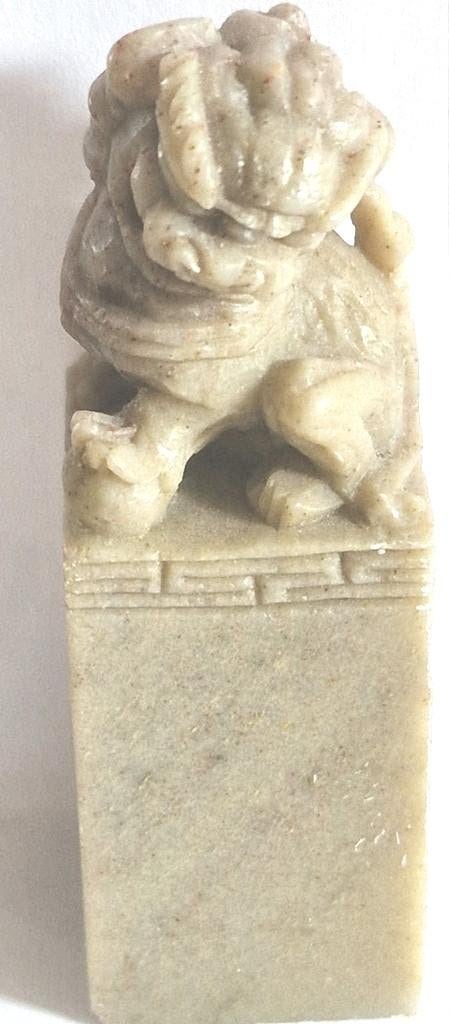 Antieke Chinese Zegelsteen met Leeuw ., Ophalen of Verzenden