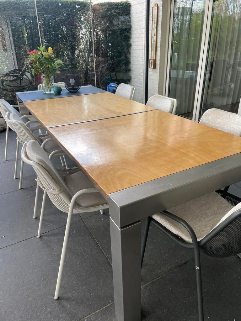 Tafel voor in serre, tuin of eetkamer, Huis en Inrichting, Tafels | Eettafels, Ophalen, Gebruikt, Overige materialen, 200 cm of meer