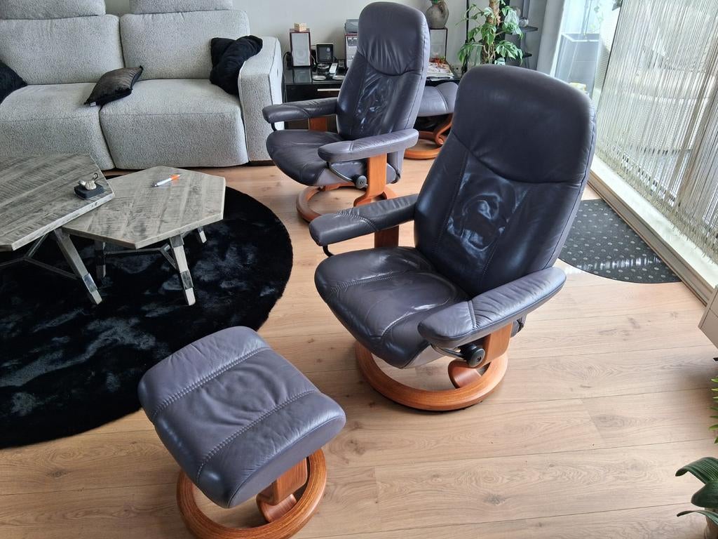 Orginele Stressless relaxfauteuls, Ophalen, Gebruikt, Minder dan 75 cm, 50 tot 75 cm