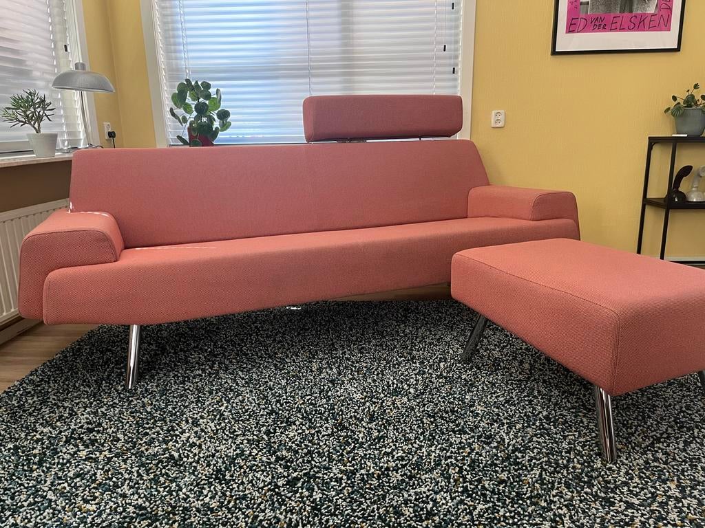 Havee Cloak Sky - Comfortabele roze/oranje zitbank, Ophalen, Gebruikt, Driepersoons, 75 tot 100 cm